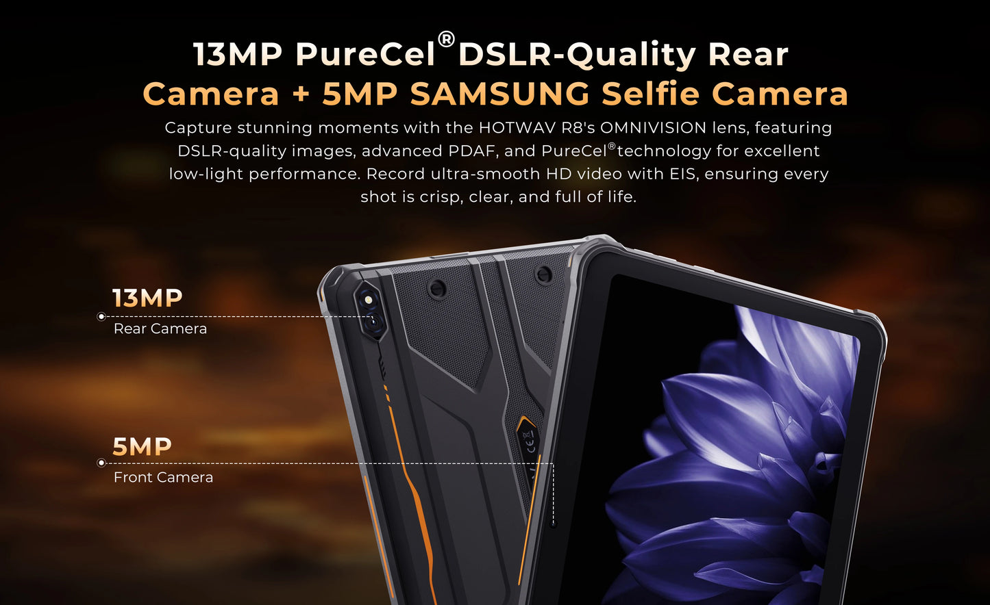 【World Premiere】HOTWAV R10 Pro Rugged Tablets 10800mAh 8GB+256GB OTG Charging Tablet For Field Exploration+Mountain Climbing