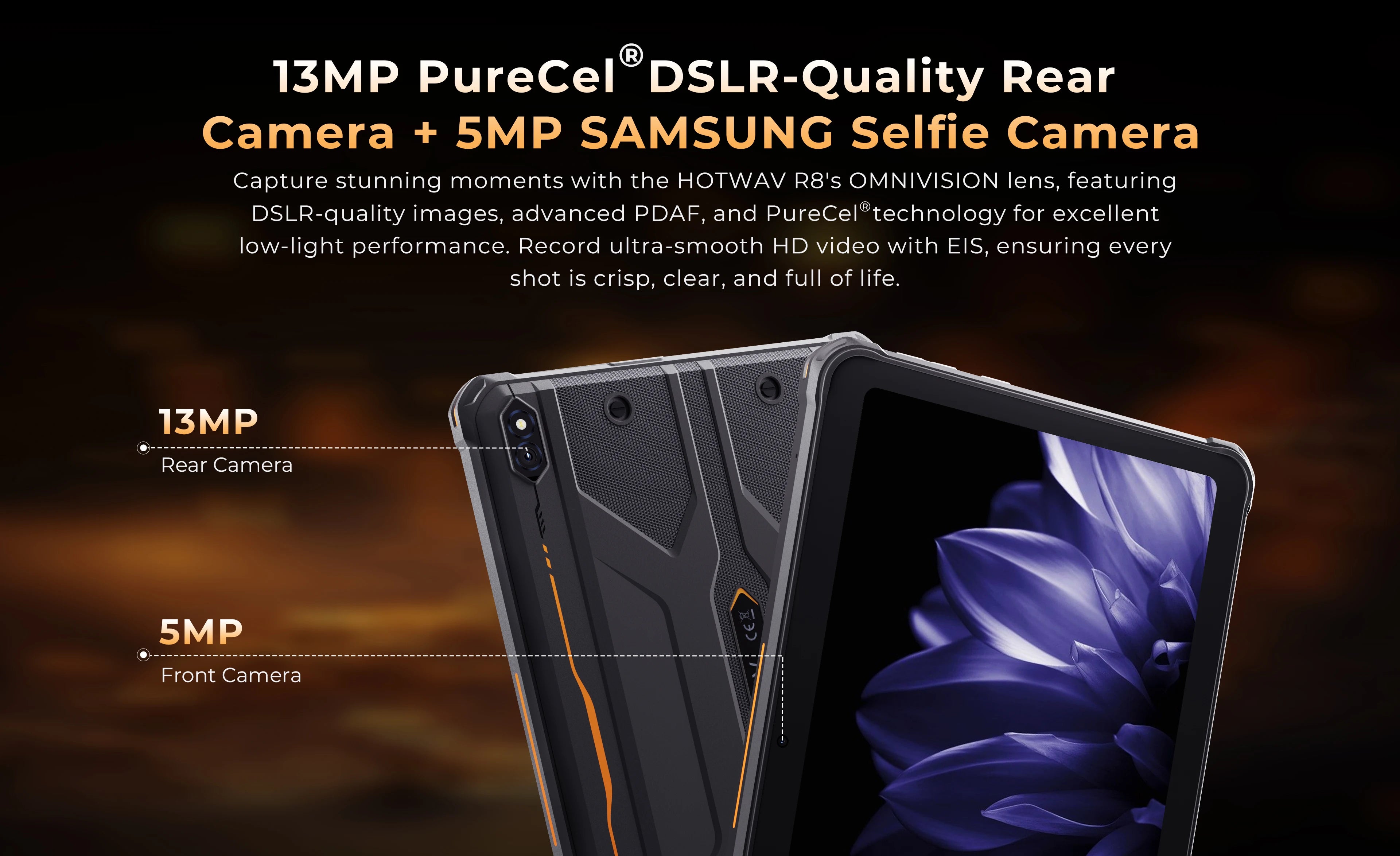 【World Premiere】HOTWAV R10 Pro Rugged Tablets 10800mAh 8GB+256GB OTG Charging Tablet For Field Exploration+Mountain Climbing