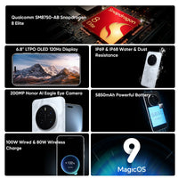 2025 New Original HONOR Magic7 Pro Global Version 5G Smartphone Snapdragon 8 Elite 6.8''120Hz LTPO Display 100W Fast Charge IP69