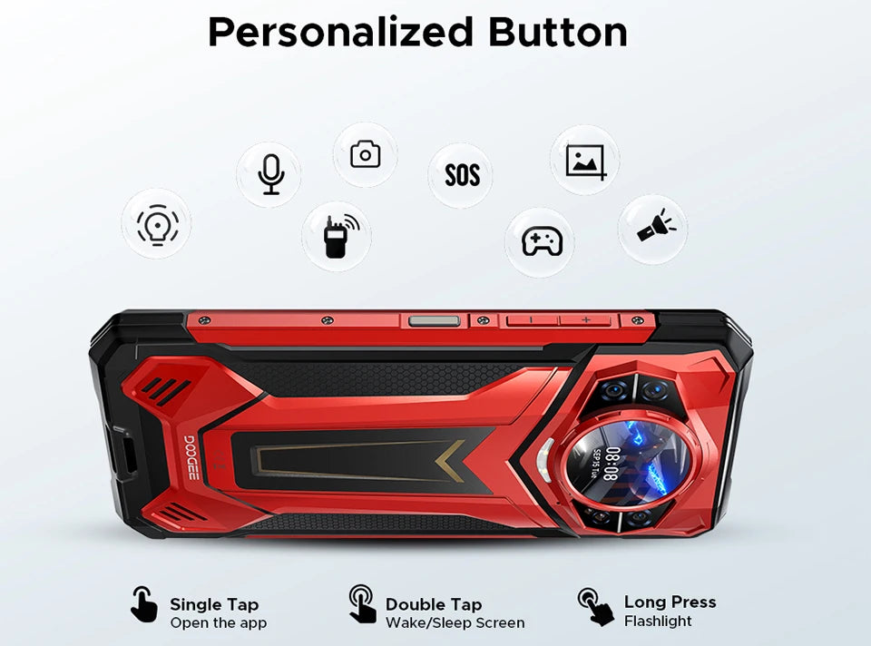 DOOGEE S200 Plus 5G Rugged Phone 1.32" Rear Display AI Image 6.72'' Screen 16GB 512GB 11000 mAh Battery Android 15 Smartphone