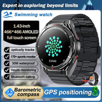 Swim Smartwatch Outdoor GPS Watch Sports Fitness Tracker Health Military Waterproof Watch BT5.3 Call Smart Watch for Android iOS
