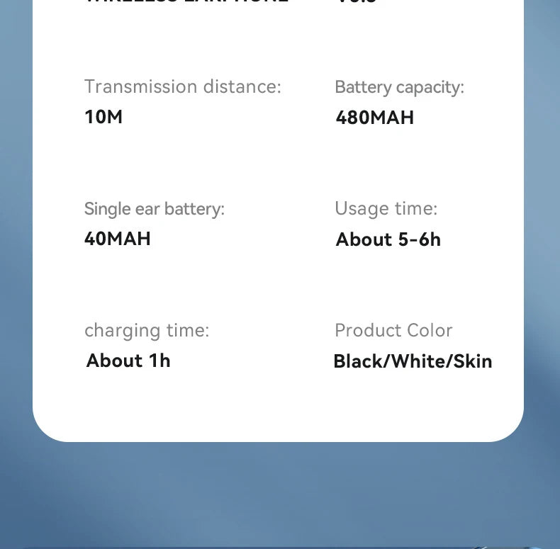 Wireless Headphones  Bluetooth Headset With Mic Handsfree Noise Canceling Earphones Clip Ear Music Sports Gaming Earplug