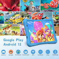 PRITOM 10 inch kids Android tablet, 4GB(2+2)+32GB, Quad Core, 6000 mAh, WiFi 6, Dual Camera, Bluetooth, Toddler Tablet