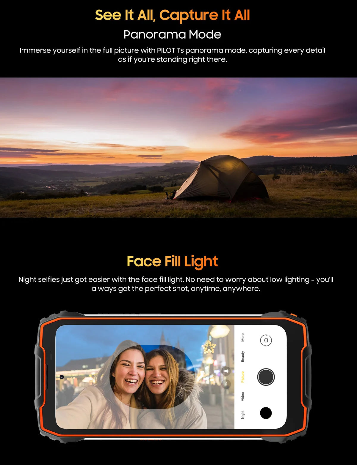 Blackview OSCAL PILOT 1 Rugged Phone, 6GB+ 256GB ,Helio G81 Smartphone Android14, 6.67'' Display Mobile Phone, 15000mAh, NFC