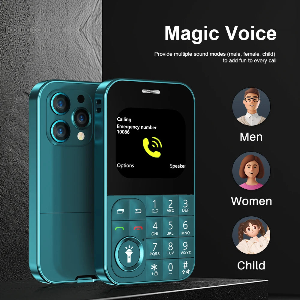 SERVO V9 Small Mobile Phone 2 SIM Cards Magic Voice Speed Dial MP4 Player Rear Camera Flashlight FM Radio 2G GSM Mini Cellphones