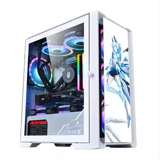 AOTESIER Gaming PC core i7 CPU With 16G RAM 256G SSD HD4600 ATX/ITX/M-ATX full view side panel Temper Glass Front pc gamer