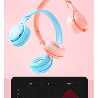 Kids Headphones  Wireless Bluetooth Earphones Stereo Foldable Helmets Gaming Headsets Over-ear Headphones for Android ios Music