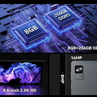 Headwolf FPad7 8.4inch Tablet Android14 MTK Dimensity 7050 CPU 2560x1600 IPS/16GB+256GB/6500mAh/ 4G LTE Tablets