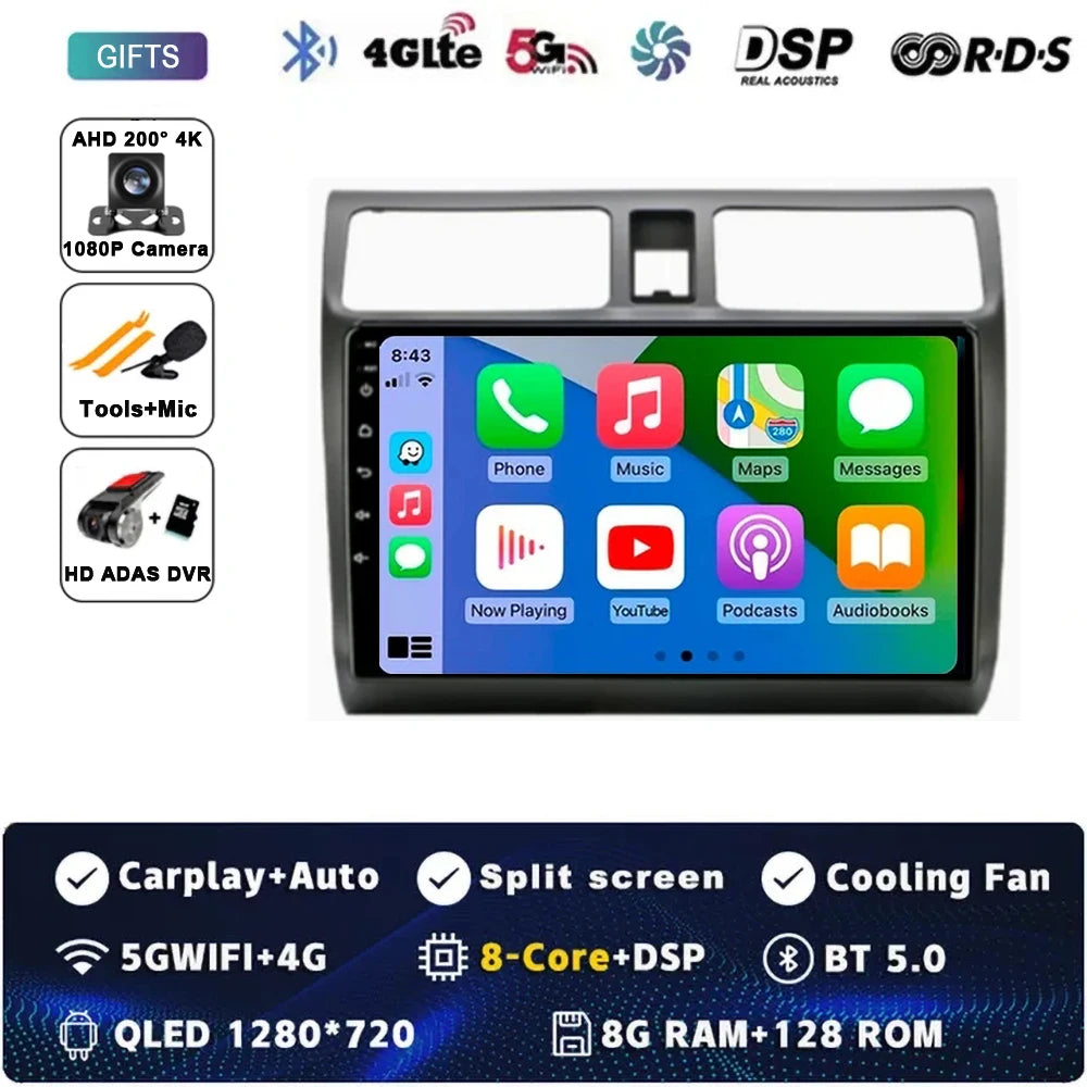 Android 15 Car Radio For Suzuki Swift 2003 - 2006 2007 2008 2009 2010 Multimedia Player Stereo Carplay AUTO Head Unit WIFI 4G BT