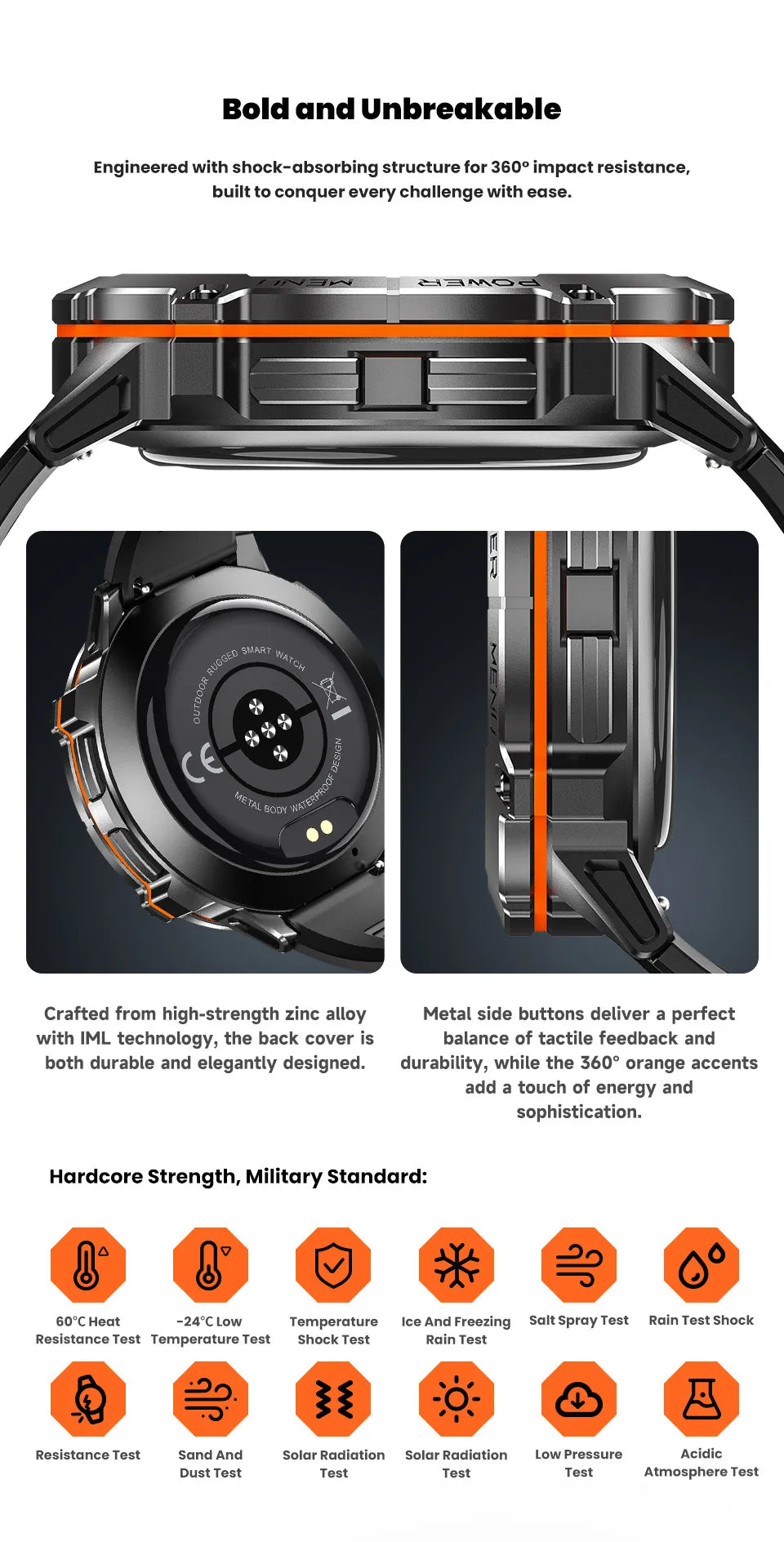 NEW 1000MAH Super endurance Sport Smart Watch Men 1.73-inch HD Screen GPS tracker Compass Bluetooth Call Waterproof Smart Watch