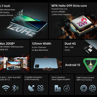 Teclast T50 Mini Tablet 8.7" 120Hz Display MTK Helio G99 20GB RAM (8+12 Virtual) 128GB ROM Android15 Tablets Support 4G Dual SIM