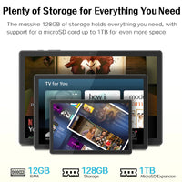 ANRY 10.95-inch HD Display Tablet Android 15 12GB RAM 128 ROM 2.4G/5G WiFi T606 Octa-Code 8000mAh Android Tablets with Case
