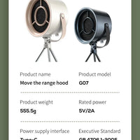 Portable Fan, Small Kitchen Hood, Extractor, USB Power Supply, Office Kitchen Hood, Mini Suction, Vacuum Hood, New, 2024