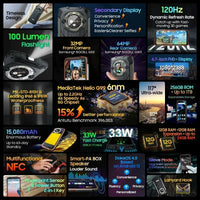 Blackview BV9300 Pro Rugged Phone 6.7'' 120Hz Display 8/12GB 256GB Smartphone With Dual Screen 15080mAh Battery 64MP Cellphone