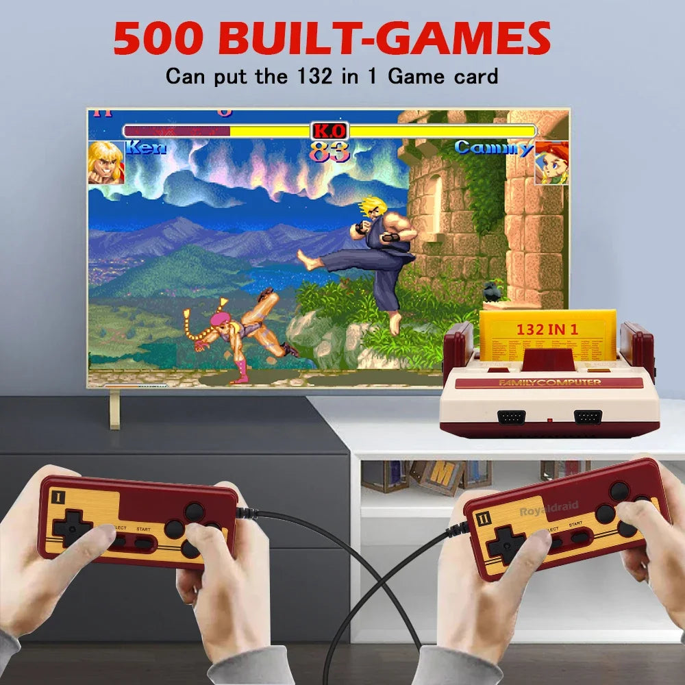 NEW 8Bit Video Game Consol Built-in 500 Classic Games Family Computer TV Game Console Support Game Cartridge For FC Retro Gaming
