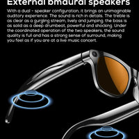 Smart Glasses 100W Camera Anti-shake Video Recording Music Control Photo Recognition Bluetooth Call Sports Sunglasses Waterproof