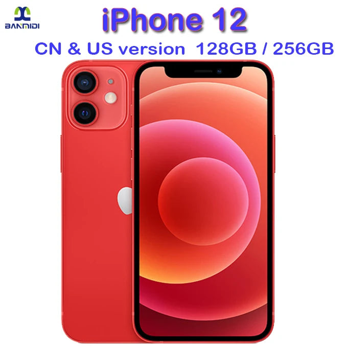 Unlocked iPhone 12 CellPhone 128GB/256GB ROM 4G RAM Original 6.1" OLED Screen A14 Bionic 12MP 95% New Smartphone