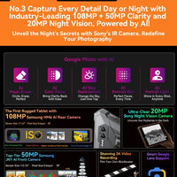 Blackview Active 10 Pro 5G Rugged Tablets 11" FHD+ Display 12GB 256G/512GB Android 14 30000mAh Battery 108MP Camera MTK 7300