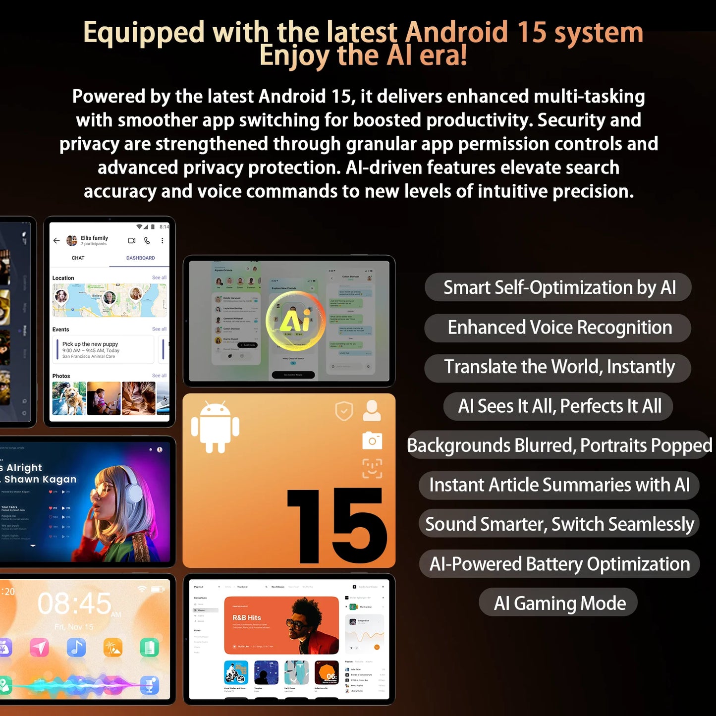 Headwolf FPad7 8.4inch Tablet Android14 MTK Dimensity 7050 CPU 2560x1600 IPS/16GB+256GB/6500mAh/ 4G LTE Tablets