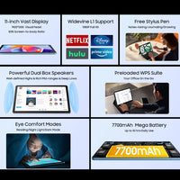 Blackview Android 14 Tab 16 Pro 11 Inch Touch Tablet 2K Screen 24GB +256GB 4G LTE+5G WiFi Gaming Tablets with Protective Shell