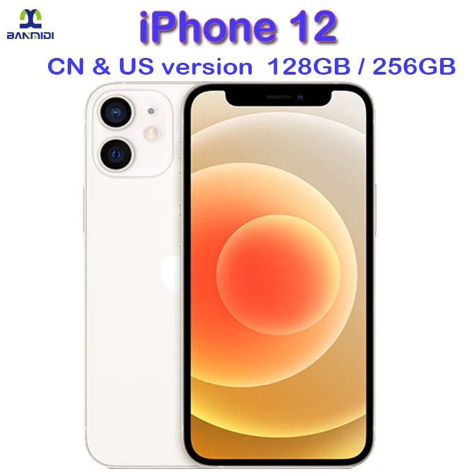 Unlocked iPhone 12 CellPhone 128GB/256GB ROM 4G RAM Original 6.1" OLED Screen A14 Bionic 12MP 95% New Smartphone