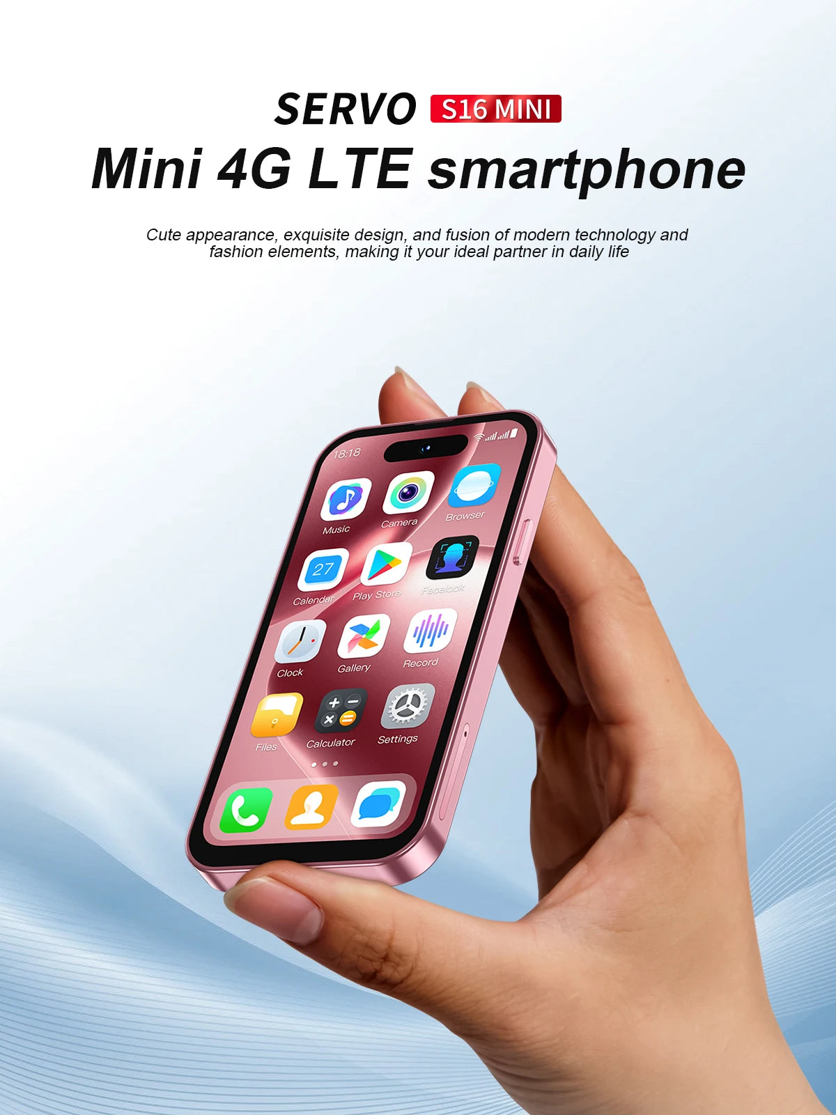 SERVO S16 Mini 4G Network Small Smartphone 2 SIM Standby Android 12.0 System Play Store WiFi GPS 4.0" Screen Palm Cellular Phone