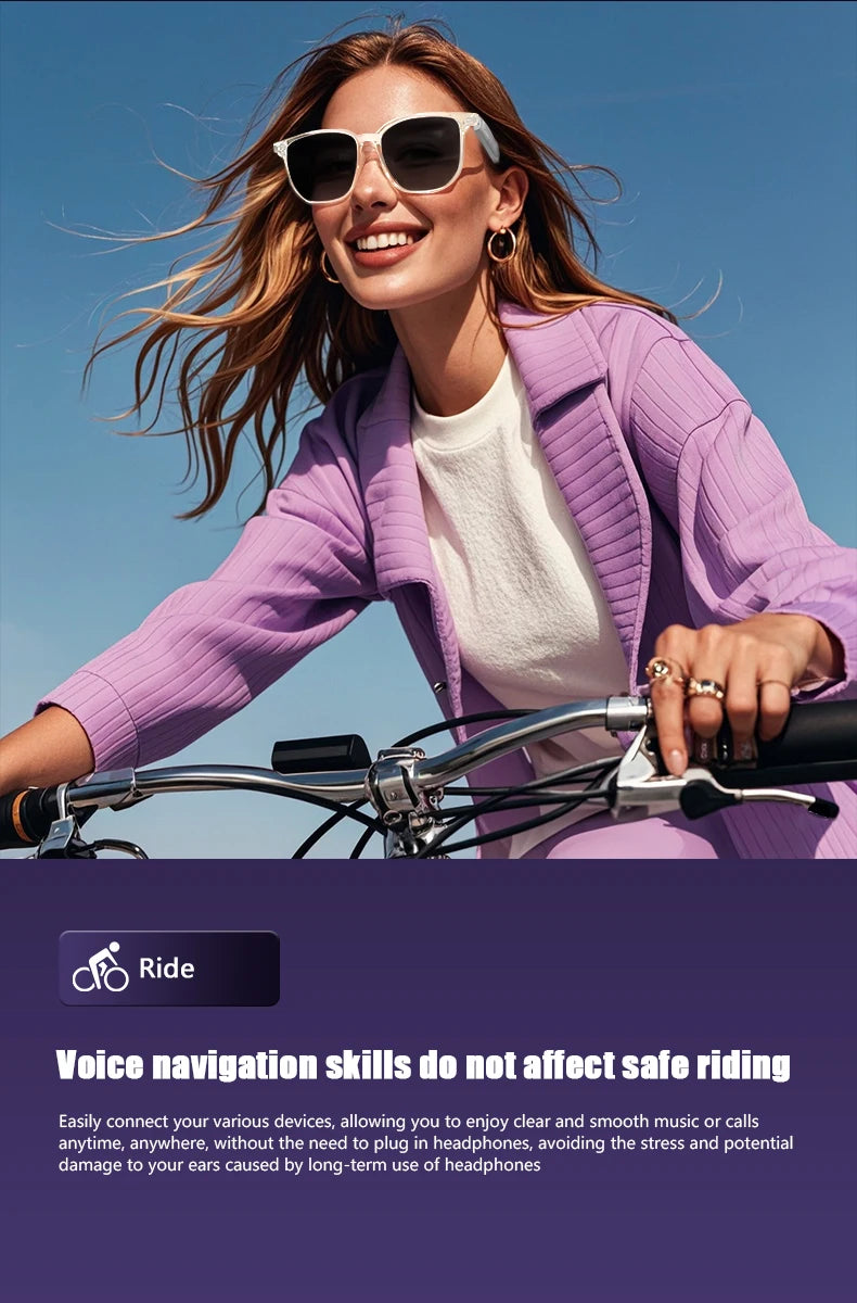 GS03 Smart Glasses for Men BT Sunglasses Earphone Outdoor Sports UV400 Polarized Anti Blue Light Lens IPX5 Intelligent Glass