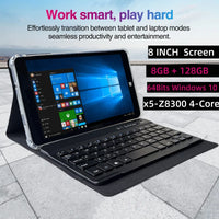 8GB RAM 128GB ROM 8 INCH Windows 10 Tablets Quad-Cores 64bit Intel Atom x5-Z8300 CPU 1280 x 800 IPS Resolution HDMI Port