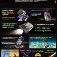 Blackview OSCAL PILOT 1 Rugged Phone, 6GB+ 256GB ,Helio G81 Smartphone Android14, 6.67'' Display Mobile Phone, 15000mAh, NFC