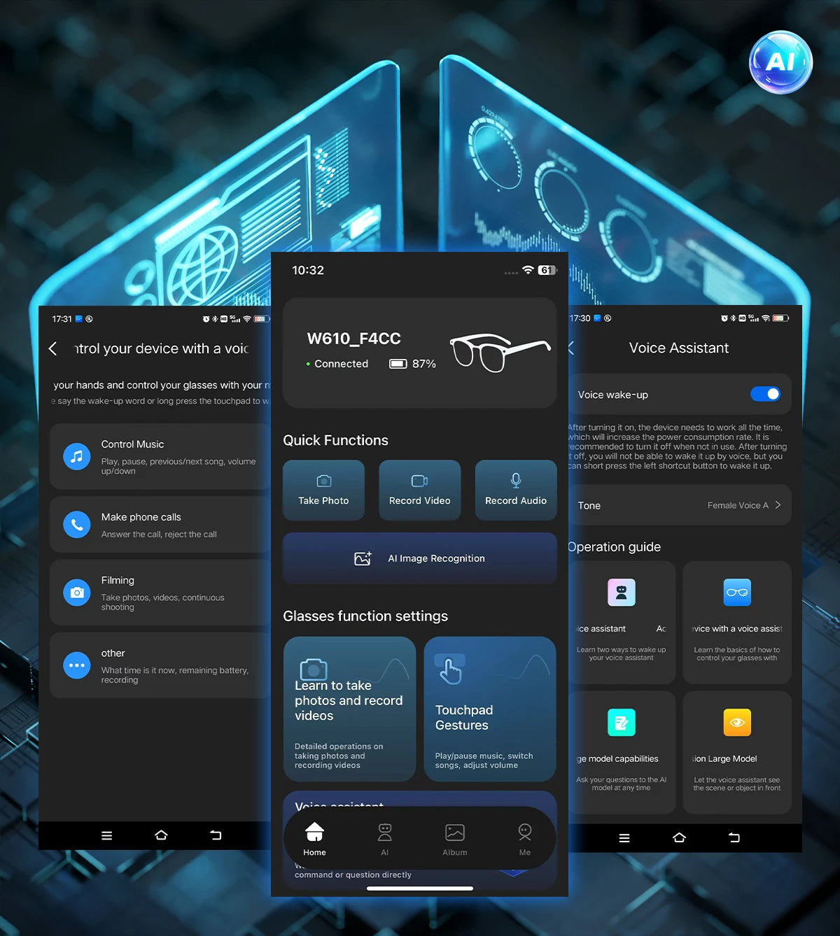 2025 Smart Glasses Men 8MP Camera WiFi Bluetooth Touch Control IP65 Waterproof AI Translation Noise Cancelling AI Glasses Women