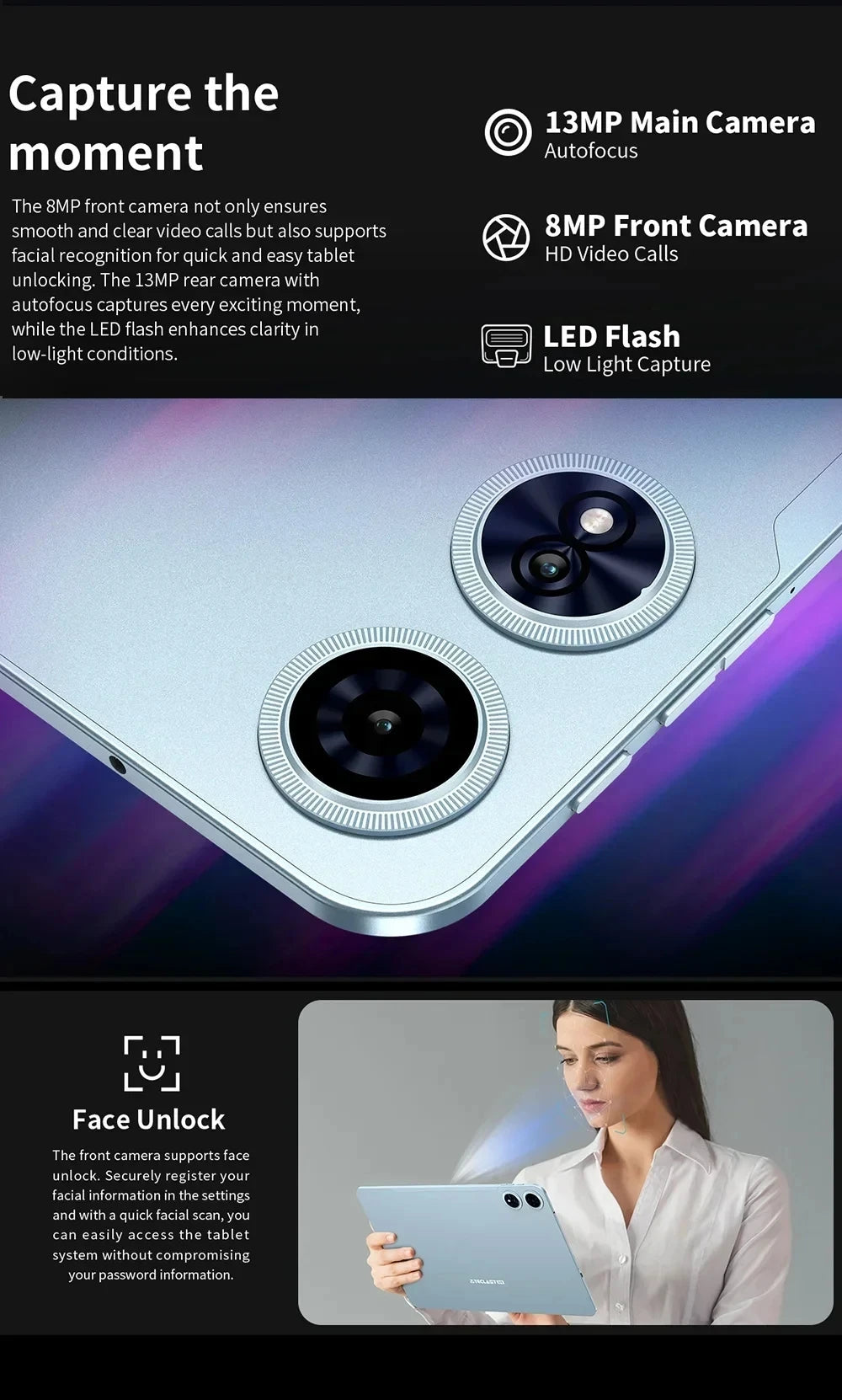 NEW Tablet Teclast T60 Plus 12 inch MTK Helio G88 8-core CPU 6GB RAM 16GB ROM Android 14 Dual-band WiFi BT5.0 8000mAh 13MP+8MP