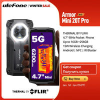 Ulefone Armor Mini 20T Pro 5G  THERMAL BY FLIR® 4.7" Rugged Phone Android 14 Smartphone 256GB ROM Mobile Phone Thermal lmaging