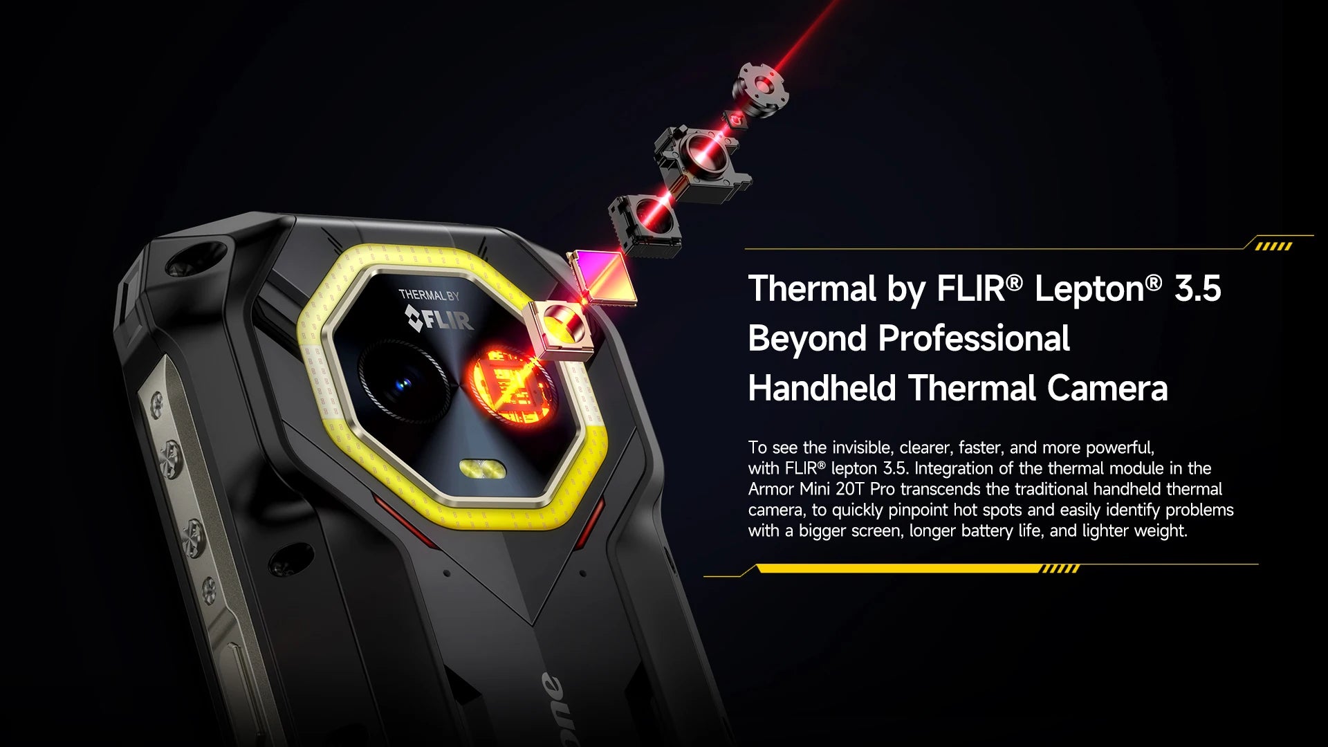 Ulefone Armor Mini 20T Pro 5G  THERMAL BY FLIR® 4.7" Rugged Phone Android 14 Smartphone 256GB ROM Mobile Phone Thermal lmaging