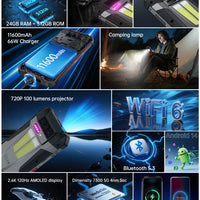 8849 Tank 4 Unihertz Rugged Smartphone Projector 720P 100 Lumens 6.78'' AMOLED 512G Android14 11600mAh 5G Dimensity 7300 120Hz