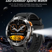 LIGE Outdoor Military Smart Watch Men 1.53" AMOLED Screen GPS trackr Waterproof Bluetooth Call Sports Braceletes For Android IOS
