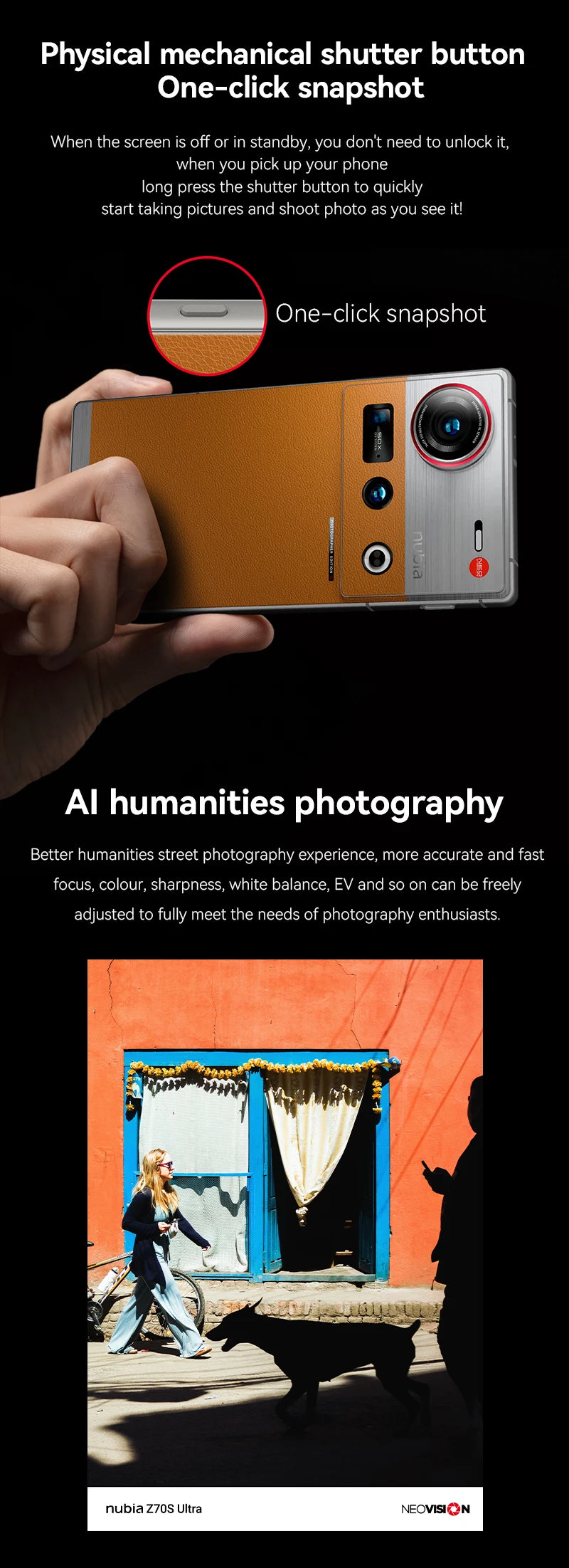 Nubia Z70s Ultra 5G Smartphone Snapdragon 8 Elite 6.85'‘AMOLED Display NEOVISION AI Photography4.0 50MP 144Hz 6600mAh NFC IP69