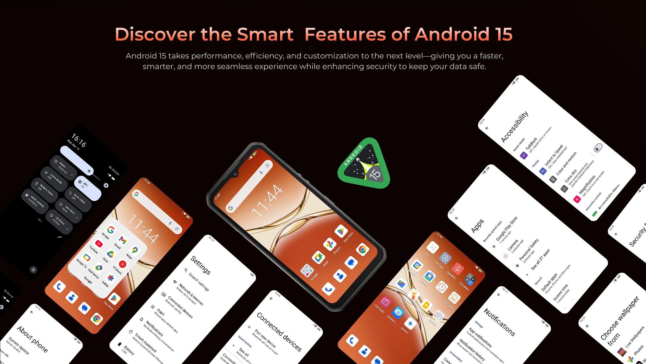 Oukitel WP55 Pro 5G Rugged Smartphone 16GB+512GB 33W Android15 Mobile Phone 11000mAh 6.58" FHD+ 108MP Camera oukitel Cell Phone