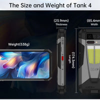 8849 Tank 4 Unihertz Rugged Smartphone Projector 720P 100 Lumens 6.78'' AMOLED 512G Android14 11600mAh 5G Dimensity 7300 120Hz