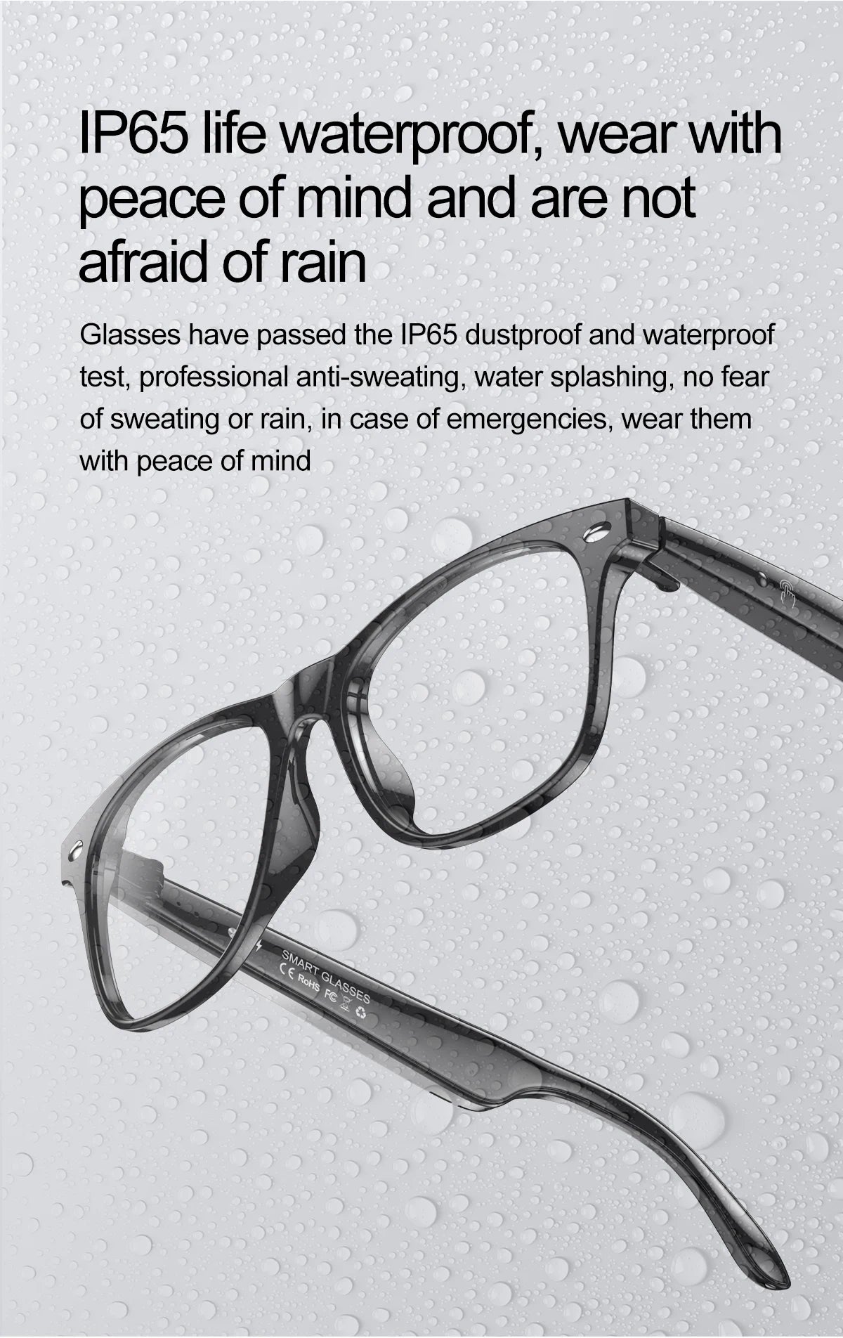 W100 Smart Glasses 163 Online Language AI Automatic Dialogue Translation Bluetooth Glasses with Speaker Sports UV Protection New