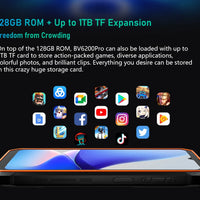 Blackview BV6200 Pro Rugged Phone Android 13 6.56'' Helio P35, 6GB+128GB Smartphone 13000mAh With 18W Fast Charge NFC Cell Phone