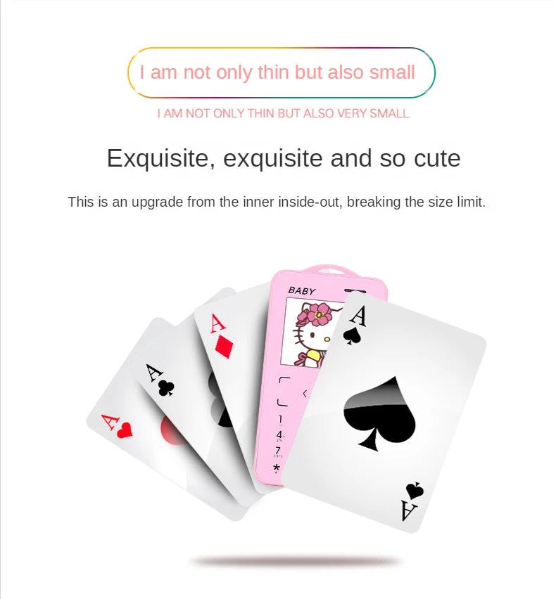 Unlocked Super Mini Card Mobile Phone 1.77 Inch 2G GSM Single SIM MP3 Telephone Bluetooth Dialer FM Blacklist Student CellPhones