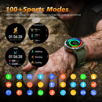 LIGE Outdoor Military Smart Watch Men 1.53" AMOLED Screen GPS trackr Waterproof Bluetooth Call Sports Braceletes For Android IOS