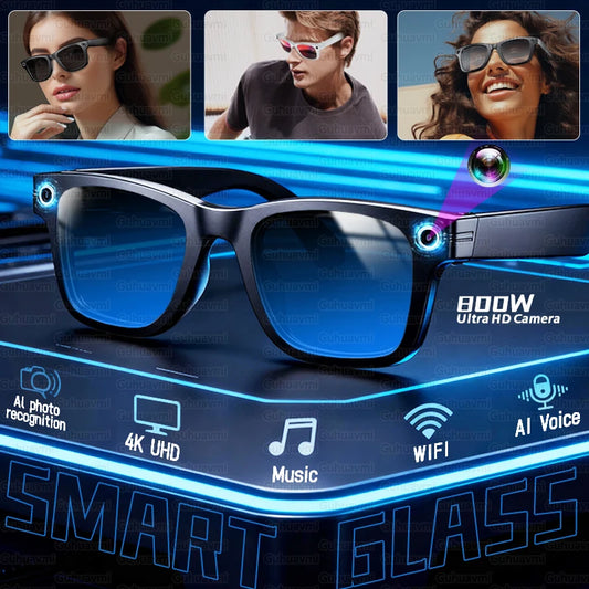 Smart Glasses 800W Pixel HD Camera Bluetooth Call Video Recording AI intelligent Real-time translation Object recognion Sunglass