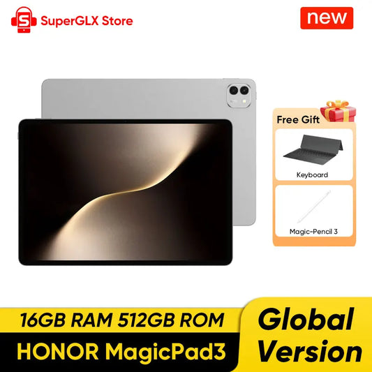 Global Version Original HONOR MagicPad 3 Tablet Snapdragon 8 Gen 3 13.3'' LCD 165Hz HONOR Eye Comfort Display 12450mAh Battery