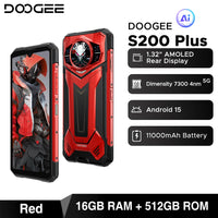 DOOGEE S200 Plus 5G Rugged Phone 1.32" Rear Display AI Image 6.72'' Screen 16GB 512GB 11000 mAh Battery Android 15 Smartphone