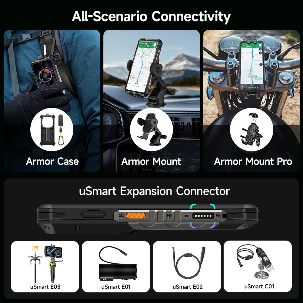 Ulefone Armor 28 Pro 5G AI Rugged Phone 512GB ROM Smartphone 120W MTK Dimensity 7300  10600mAh 6.67”AMOLED 64MP Mobile phone