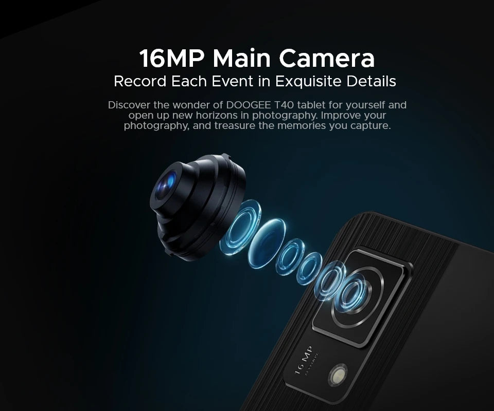 DOOGEE T40 Android Tablet 14 11 ''IPS 2.5K 8GB RAM 512GB ROM Helio G99 8580mAh 18W Charge Face Unlock 7.6mm ultra-thin Tablet