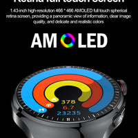 2025 New ECG Blood Pressure Blood Oxygen Blood Lipids Uric Acid Heart Rate Temperature Monitor AMOLED Bluetooth Call Smart Watch