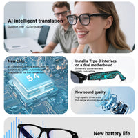 F16 Specification of AI Intelligent Translation Glasses Sunglasses Voice Remote Control Music sports spectacles Eyeglasses