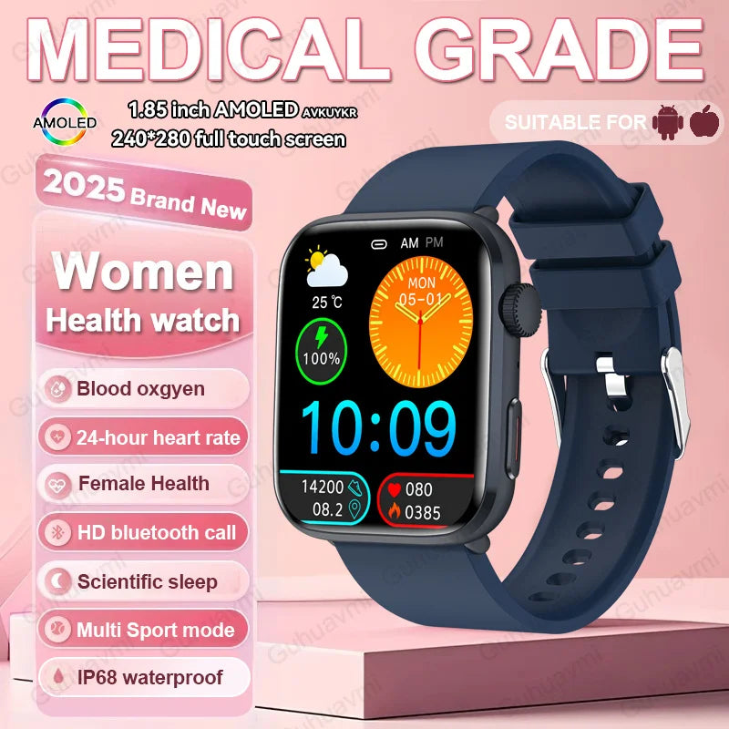 2025 Smart Watch For XIAOMI Women Full Touch Screen BT Call Waterproof Watches Sport Fitness Tracker Health Smartwatch Lady Gift